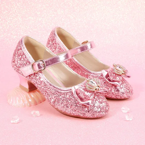 Miniatura 4 de PANDANINJIA Zapatos de vestir para niñas, zapatos Mary Jane para niñas, tacones bajos para niñas pequeñas, flores, boda, fiesta, escuela