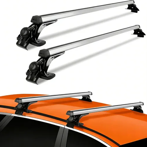 Miniatura 9 de 2Pcs Universal Roof Rack Cross Bars for Bare Roof, 43" Aluminum Lockable Car Top Crossbars w/Anti-Theft Lock, 165 lbs Load for Kayak Bike Cargo