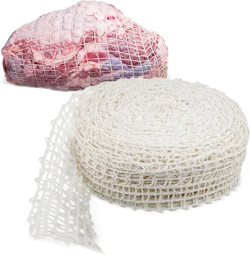 Miniatura 8 de Rollo de red para carne, tamaño 28 – calcetín de jamón red elástica para carne de carnicero, red de carne, rollo de 50 pies