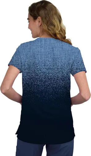 Miniatura 3 de Green Town Scrubs for Women V-Neck Scrub Top - Ombre Prints, 3 Pockets, Easy Care Uniforms