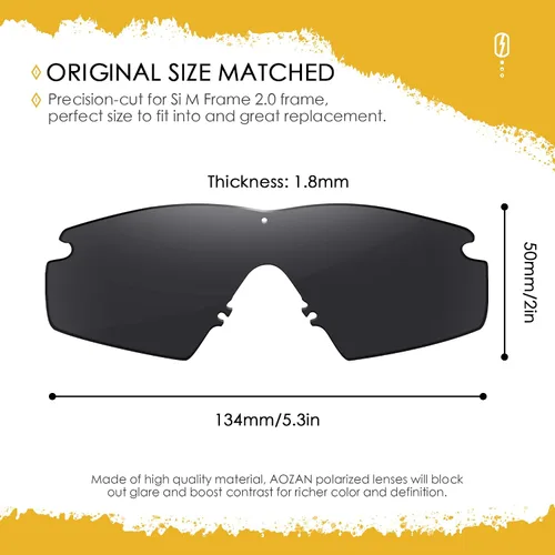 Miniatura 2 de AOZAN Lentes de repuesto ANSI Z871 para gafas de sol Oakley Si M Frame 20