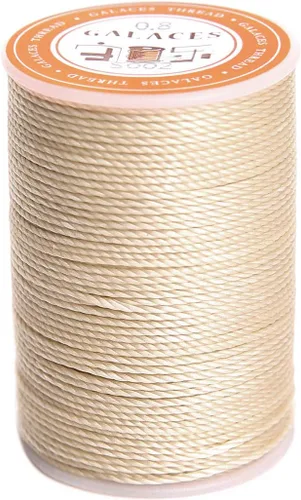 Cordón de poliéster encerado, cuerdas recubiertas de cera, impermeable, hilo redondo recubierto de cera para pulseras trenzadas, accesorios de Beige