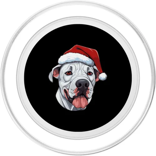 Miniatura 2 de Dogo Argentino Dog Christmas Portrait PopSockets MagSafe PopGrip for iPhone