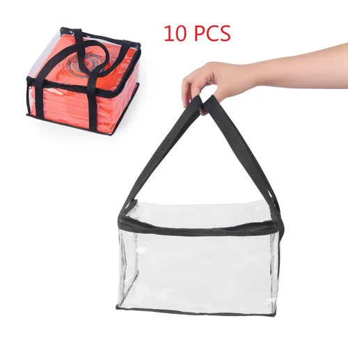 Paquete de 10 bolsas organizadas transparentes de 9.8 x 9.8 x 5.7 pulgadas para conos de tráfico plegables de 18/15.5 pulgadas [conos no incluidos]