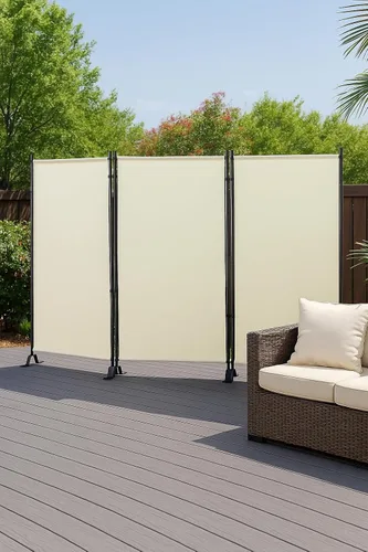 Miniatura 8 de Productos Proman FS17067 Galaxy - Divisor de habitación para interior/exterior (3 paneles), 102” de ancho x 16” de profundidad x 71” de alto Beige