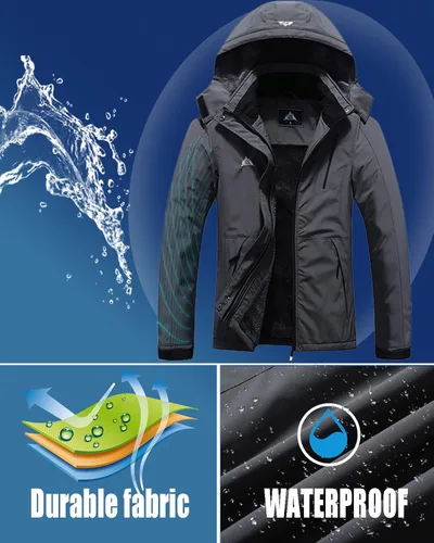 Miniatura 4 de Chaqueta de esquí impermeable para mujer, resistente al viento, cortavientos, abrigo de nieve cálido con capucha