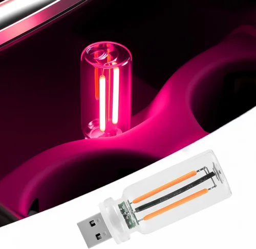Miniatura 8 de Luz nocturna USB para automóvil, lámpara de filamento LED retro regulable táctil, mini luz ambiental USB para interior de vehículo, dormitorio