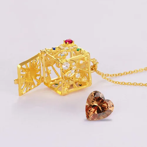 Miniatura 2 de VINKACE - Collares para mujeres y hombres, vermeil hechos a mano, con forma de corazón, circonita, colgante para hombres y mujeres, regalo para él