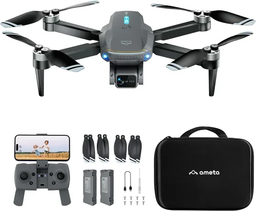 Ameta Drones con cámara para adultos 4k UHD, S20 Lite motor sin escobillas FPV drones plegables RC para adultos, niños principiantes con 36 minutos