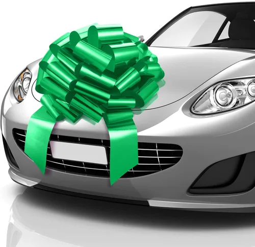 Miniatura 22 de Zoe Deco Lazo grande para automóvil (rojo, 18 pulgadas), lazos de regalo, lazo gigante para automóvil, lazo de cumpleaños, enorme lazo