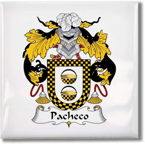 Miniatura 5 de Carpe Diem Designs Pacheco Family Crest/Coat of Arms Ceramic Tile for Coaster, Hot Plate, Trivet or Decorative Accent