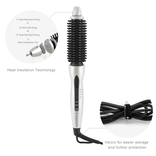 Miniatura 5 de MIRACOMB Cepillo alisador de pelo de cerámica turmalina Cool Touch PRO Multi Styler con 5 ajustes de calor, barril de 1 pulgada de apagado