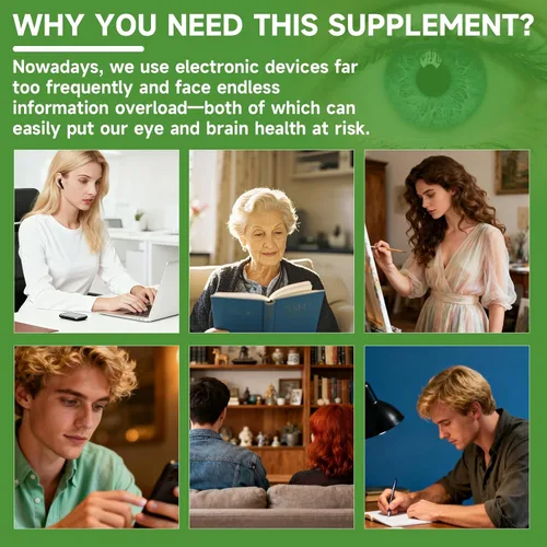 Miniatura 7 de Suplemento de vitaminas y minerales para los ojos, apoyo para la visión, 90 cápsulas con luteína y zeaxantina, vitamina C E, zinc cobre, suplementos