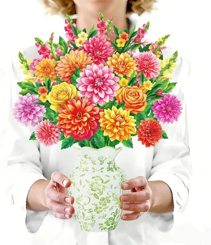 Miniatura 11 de WhatSign Tarjeta de feliz día de la madre con flores emergentes, impresionante ramo de peonías 3D para mamá, abuela, hija, hermana, tía, tarjetas