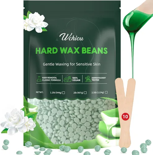 Miniatura 8 de Perlas de cera dura, fórmula de manzanilla para piel sensible de 2 libras para la depilación, cera para cejas, piernas, bikini y cera brasileña