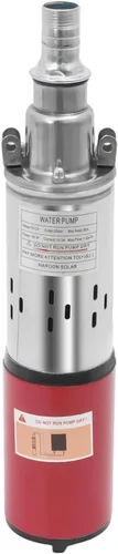 Miniatura 9 de Bomba sumergible de pozo profundo, bomba de agua de acero inoxidable de 12 V 180 W CC, flujo de 6.6 GPM, elevación de 82 pies, para riego de ranchos