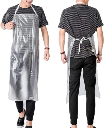 Miniatura 3 de Delantal de plástico impermeable PVC transparente, platos de cocina, lavado, laboratorio, trabajo, carnicero, aseo de perros, unisex, 45.3 x 27.5