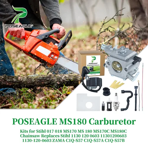 Miniatura 2 de Carburador MS180 para motosierra Stihl 017 018 MS170 MS 180 MS170C MS180C Reemplaza Compatible con Stihl 1130 120 0603 11301200603 1130-120-0603