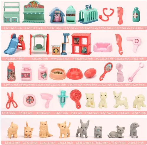 Miniatura 4 de Juguete de simulación, 42 piezas de juguete creativo de primera calidad, juguetes de simulación para perros y gatos, aseo de mascotas, baño