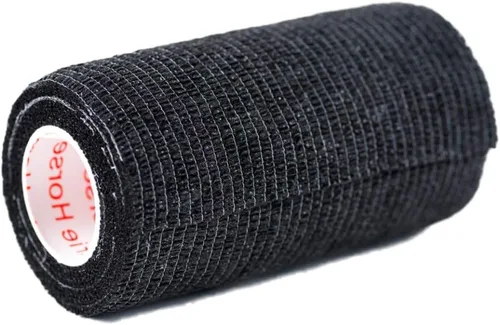 Miniatura 6 de Cinta adhesiva para veterinarios (negro) (paquete de 2) (4 pulgadas x 15 pies), autoadhesiva, adherente, cohesiva, flexible, autoadhesiva, rollo