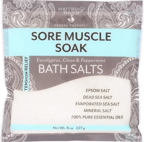 Soothing Touch Bolsa de sales de baño para remojar el músculo dolorido, menta, 8 onzas