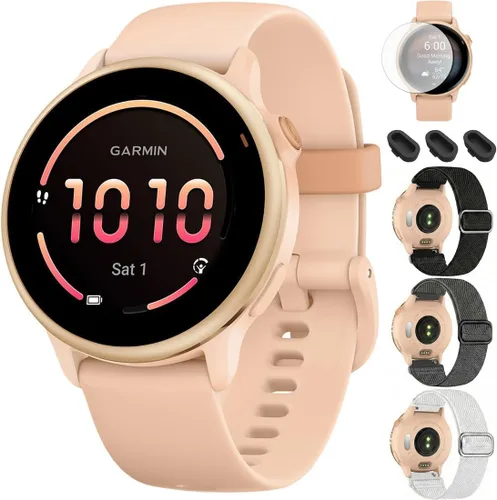Miniatura 14 de Garmin 010-02985-01 VIVOACTIVE 6 Health and Fitness GPS Smartwatch Hueso con Banda de Silicona Paquete con Paquete de Protección Mejorada CPS de 2