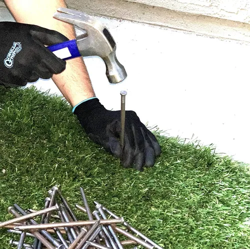 Hecho en Estados Unidos, estacas grandes de césped sintético de 6 pulgadas (2.5 libras) no galvanizadas, gruesas de calibre 4, estilo profesional,