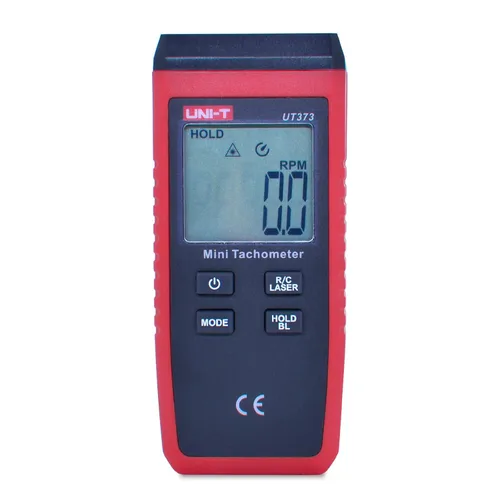 UNI-T Mini tacómetro digital UT373, tacómetro sin contacto de 10 ~ 99999 RPM Medidor de velocidad con retroiluminación, retención de datos, función