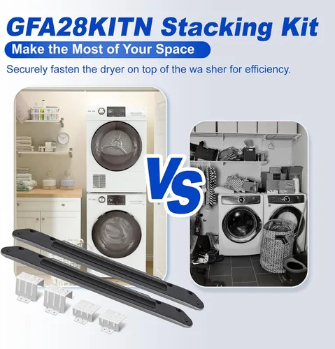 Miniatura 4 de [Patentado] Kit de apilamiento GFA28KITN para GE Kit de soporte de pila de lavadora y secadora de 28 pulgadas de ancho, compatible con lavadoras
