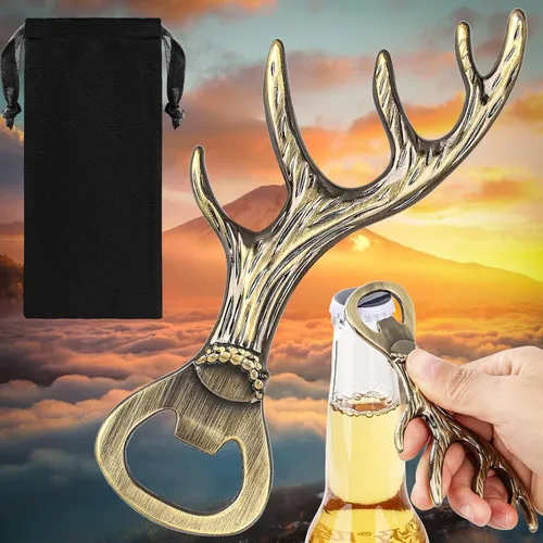 Miniatura 6 de Abrebotellas de astas de ciervo, regalos de ciervo para cazadores, regalos de Navidad y para el Día del Padre, regalos únicos de ciervo para hombres