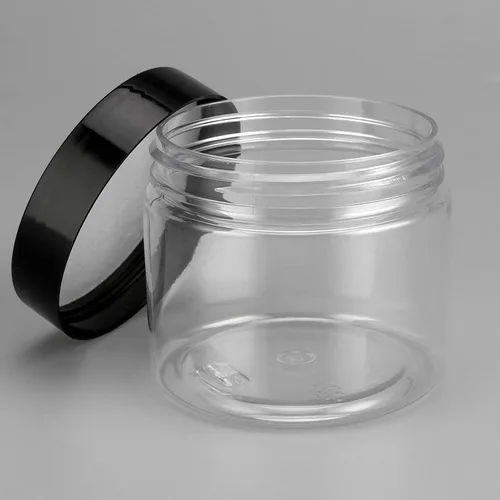 Miniatura 5 de HOIGON Paquete de 24 tarros de plástico de 5 onzas con tapas, recipientes de plástico transparente de 5 onzas líquidas, tarros redondos vacíos