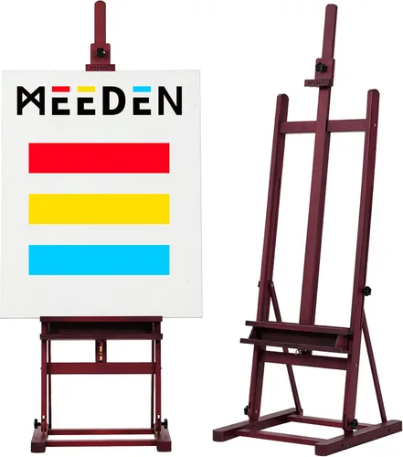 Miniatura 9 de MEEDEN Caballete de pintura artística de 67 a 95 pulgadas de alto, sostiene el lienzo de hasta 48 pulgadas, soporte de caballete de madera de haya