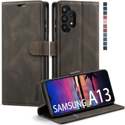 Miniatura 9 de Funda para Samsung Galaxy A13 5G, Samsung Galaxy A13 5G con tarjetero [bloqueo RFID] atril magnético, funda de cuero con tapa para Samsung Galaxy