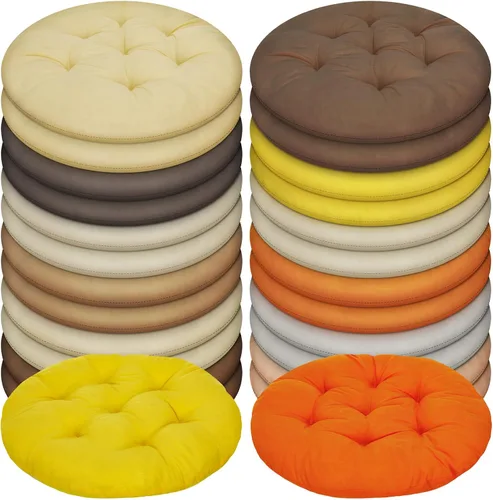 Miniatura 7 de Tinideya 24 Piezas Cojines Redondos de Suelo Almohadas de Suelo Cojines de Asiento de Meditación Asientos Flexibles para Adultos y Niños, Cojines