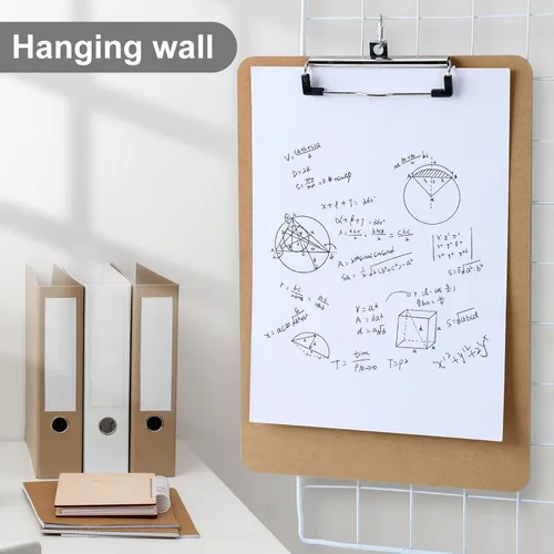 Miniatura 6 de Portapapeles de Madera, Tamaño Carta, Tablero de Clip de Fibra Dura 8.5x11 para Aula, Estudiantes, Niños, Profesores, Tamaño Estándar A4, 9" x 12.5