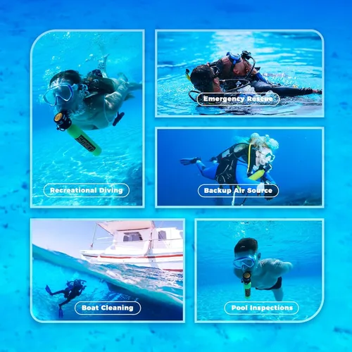 Miniatura 6 de SMACO S300 Plus Mini tanque de buceo 0.5L tanque de aire pulmonar tanque de buceo portátil para exploración subacuática kit de cilindro de buceo