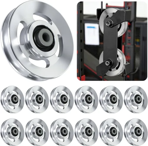 BESTEEL Rueda universal de polea de aluminio de 3.543 in para equipos de gimnasio, pieza de repuesto de máquina de cable silenciosa, resistente,