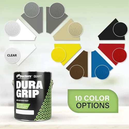 Miniatura 6 de Pintura antideslizante Dura Grip para hormigón, madera, baldosas y metal – Recubrimiento antideslizante para suelo, tarimas y rampas – 1 cuarto