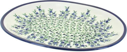 Miniatura 2 de Blue Rose Polish Pottery – Plato grande de pavo real azul – 14 x 8.2 pulgadas – Plato único para cenas, muy duradero y apto para lavavajillas