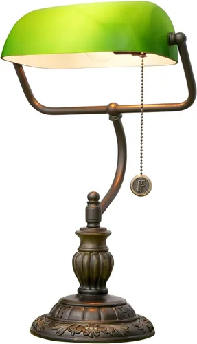 Lámpara Verde de Banqueros Lámpara Vintage de Cristal para Escritorio de Banquero con Dormitorio Mesita de Noche Estudio Interruptor de Cadena de