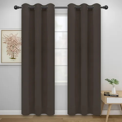 Miniatura 210 de Easy-Going - Cortinas opacas para dormitorio, aislamiento térmico sólido con ojales, cortinas de ventana para reducción de ruido, cortinas