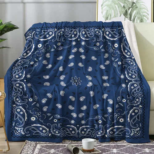 Miniatura 11 de Manta tipo bandana negra tamaño King, manta de forro polar para sofá, cama, sofá, mantas y mantas de cachemira, manta de franela de felpa súper