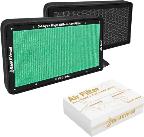 Miniatura 10 de BestEvMod Filtro de aire H14 Gen1 compatible con Rivian R1T y R1S 2022 2023 2024 Filtro de aire de repuesto HEPA H14, accesorios de carbón activado