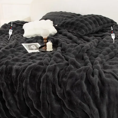 Miniatura 32 de Manta térmica eléctrica de franela Sherpa de 50 x 60 pulgadas - Manta eléctrica suave con 5 niveles de calefacción y 4 horas de apagado automático