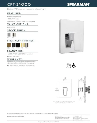 Miniatura 2 de Speakman CPT-24000-BN Kudos - Tapacubos para ducha, níquel cepillado