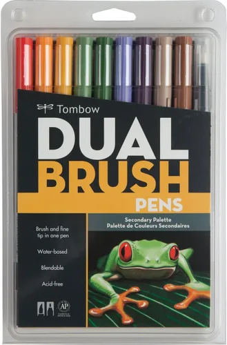 Miniatura 3 de Marcadores artísticos de doble brocha Tombow, secundarios, paquete de 10.