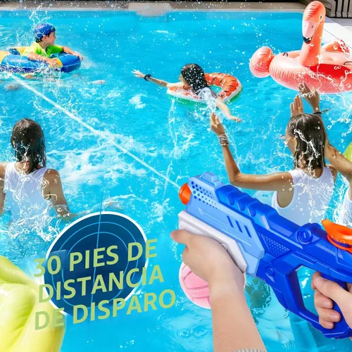 Miniatura 2 de Quanquer Paquete de 3 Pistolas de Agua para Niños y Adultos - Pistola de Juguete de Agua de 600CC Súper Blaster Empapador de Largo Alcance Alta Azul