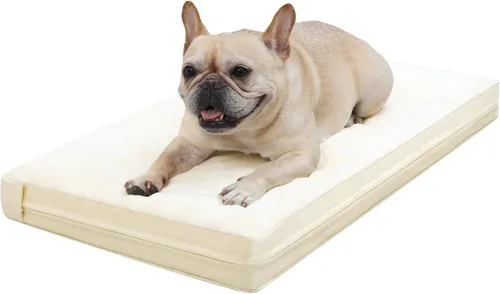 Miniatura 14 de Cama impermeable para perros pequeños, almohadilla para jaula de 24 pulgadas, cama ortopédica lavable para cachorros con funda extraíble reversible