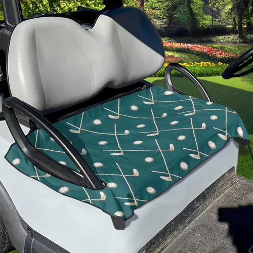 Miniatura 10 de Suobstales Fundas de Asiento para Carrito de Golf/Toalla de Asiento, Almohadillas de Asiento Transpirables para Carrito de Golf, Manta para Club