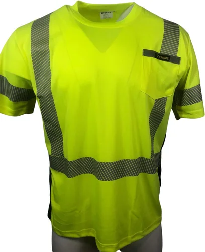 Miniatura 2 de Xtreme Hi Vis ANSI Clase 2 DOT, camiseta reflectante de seguridad amarilla o naranja con manga corta negra Road T04